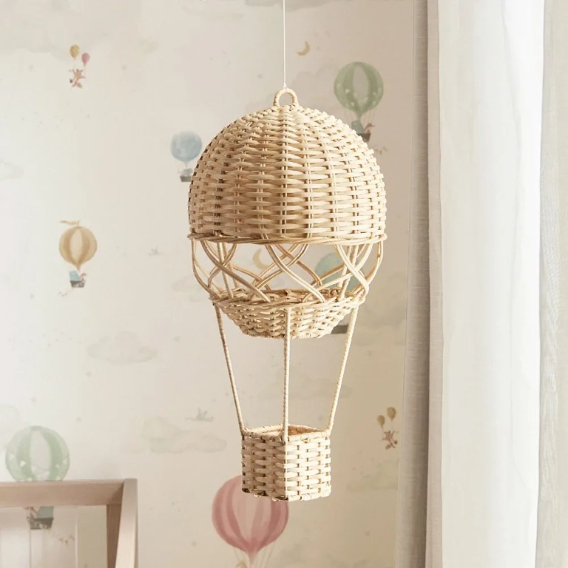 Rattan Plant Basket - Handmade Rattan Hot Air Balloon Hanging