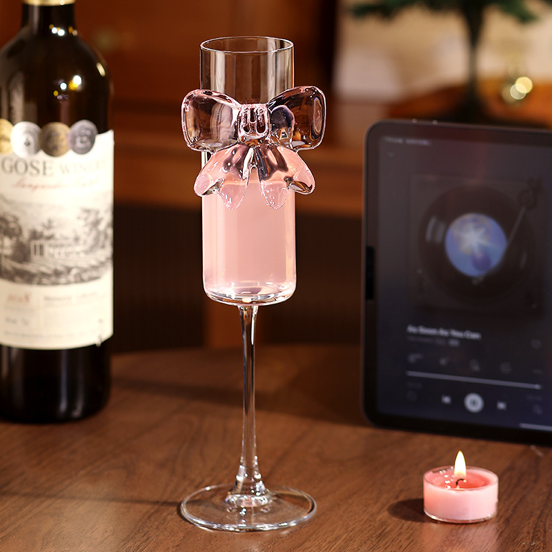 Bow Champagne Flutes Glass Wed - Home Decor Y2K review and price