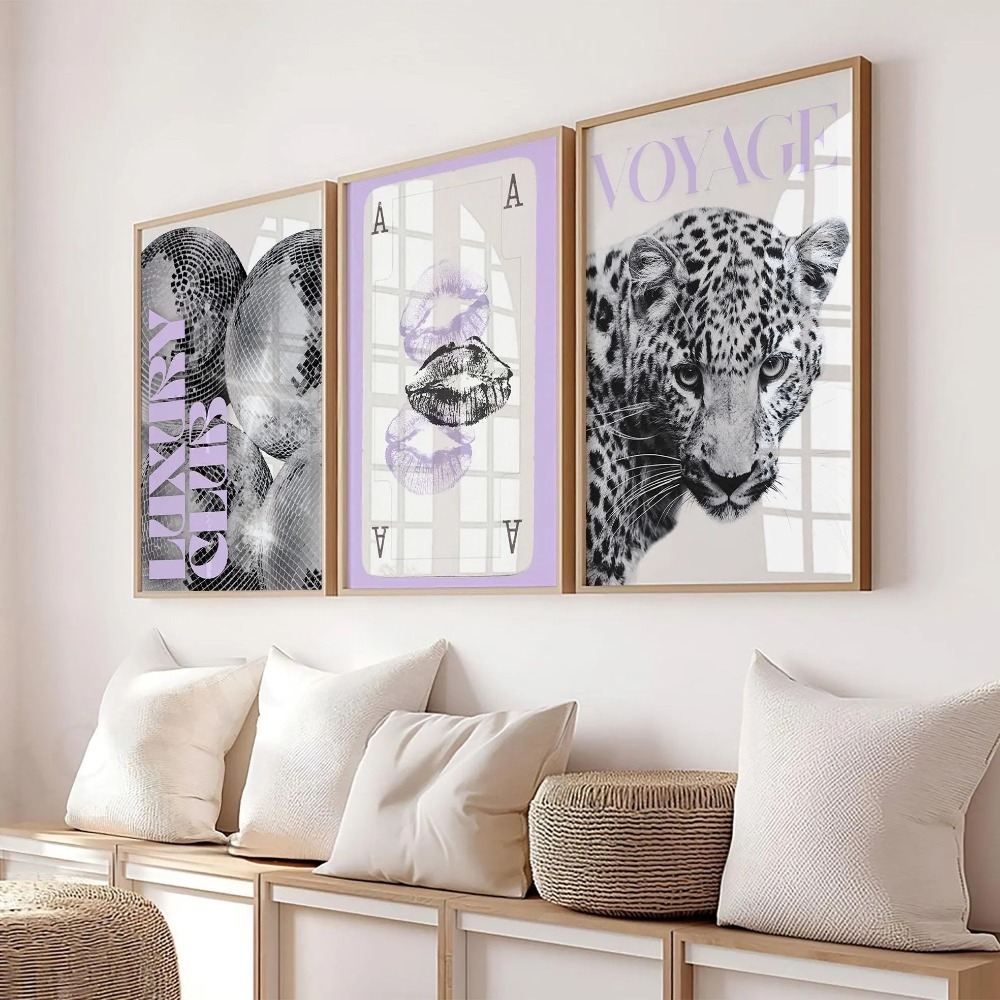 3pcs Frameless Leopard Print,B - Home Decor Y2K review and price