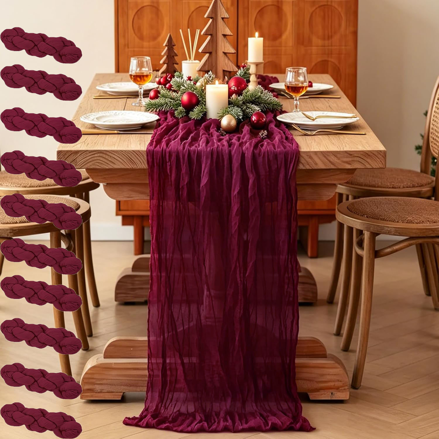 10Pcs Cheesecloth Table Runner - Linen Table Runner review and price