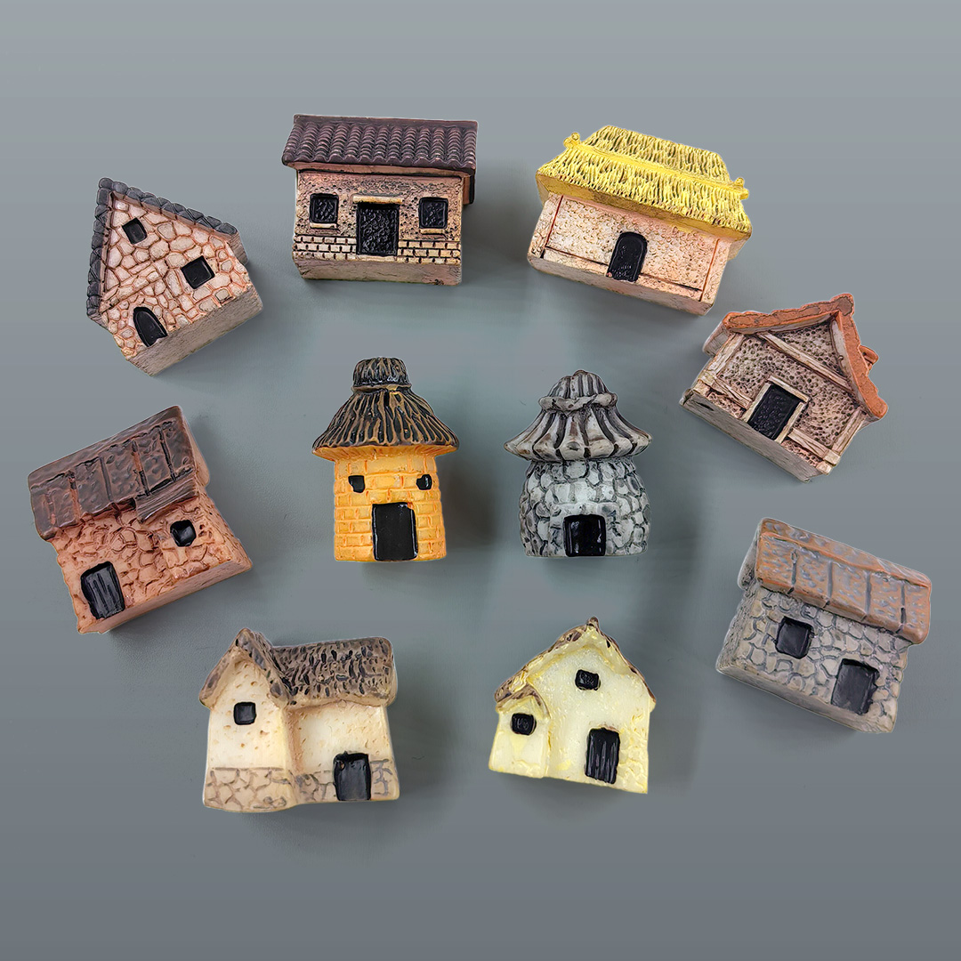 Mini Small House Figurine Resi - Home Decor Za review and price